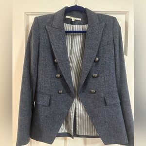 Veronica Beard Herringbone Double-Breasted Blazer Size 4